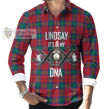 Lindsay Modern Tartan Long Sleeve Button Shirt with Family Crest DNA In Me Style