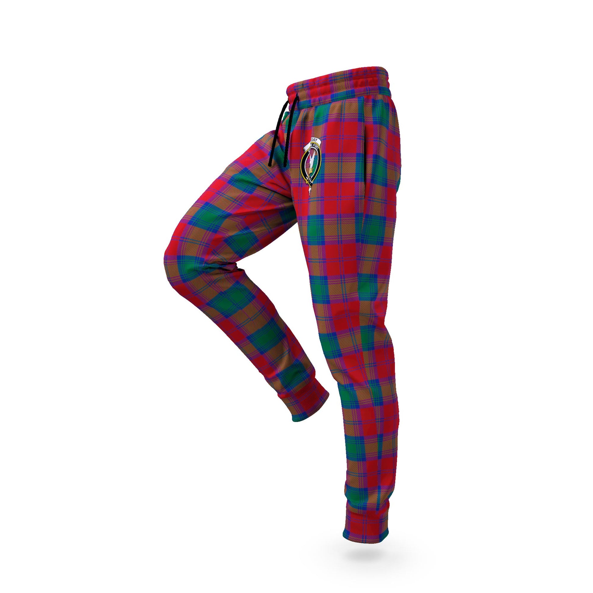 Lindsay Modern Tartan Joggers Pants with Family Crest S - Tartan Vibes Clothing