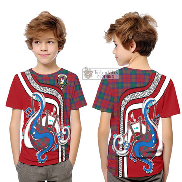 Lindsay Modern Tartan Kid T-Shirt with Epic Bagpipe Style