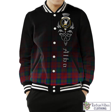 Lindsay Modern Tartan Baseball Jacket Featuring Alba Gu Brath Family Crest Celtic Inspired