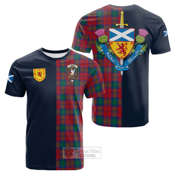 Lindsay Modern Tartan Cotton T-shirt with Scottish Lion Royal Arm Half Style