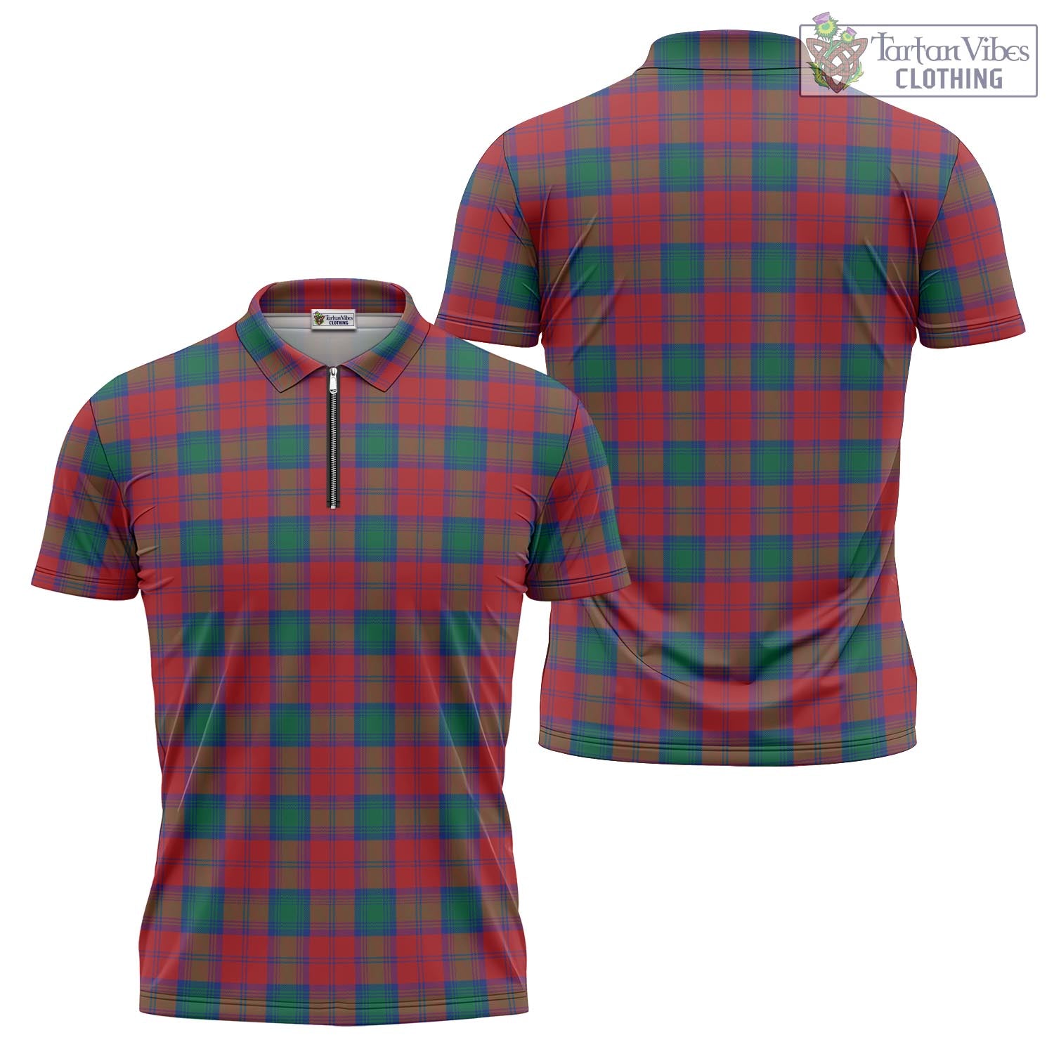 Tartan Vibes Clothing Lindsay Modern Tartan Zipper Polo Shirt