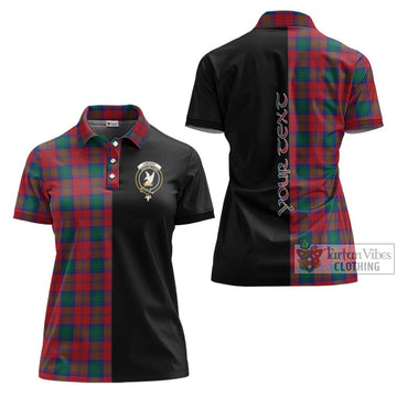 Lindsay Modern Tartan Women's Polo Shirt with Family Crest and Half Of Me Style