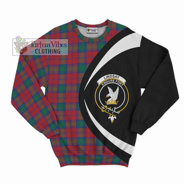 Lindsay Modern Tartan Sweatshirt with Family Crest Circle Style