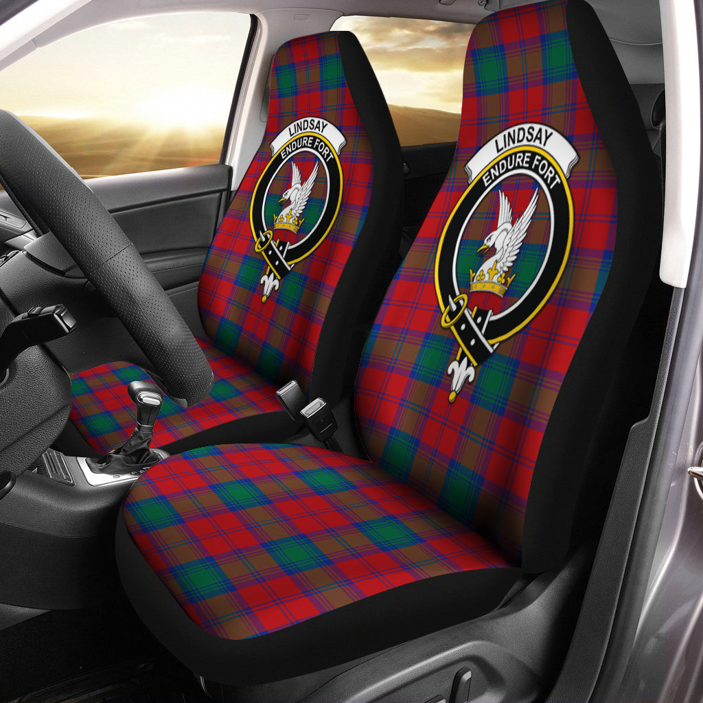 Lindsay Modern Tartan Car Seat Cover with Family Crest One Size - Tartanvibesclothing