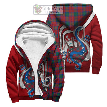 Lindsay Modern Tartan Sherpa Hoodie with Epic Bagpipe Style