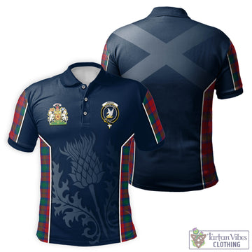 Lindsay Modern Tartan Men's Polo Shirt with Family Crest and Scottish Thistle Vibes Sport Style