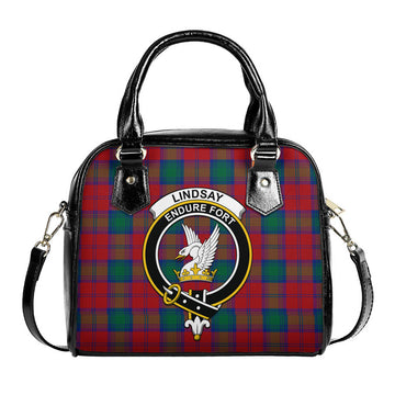 Lindsay Modern Tartan Shoulder Handbags with Family Crest