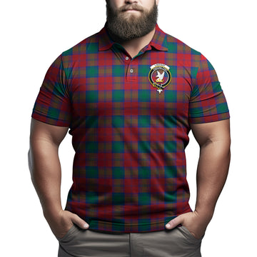 Lindsay Modern Tartan Men's Polo Shirt with Family Crest