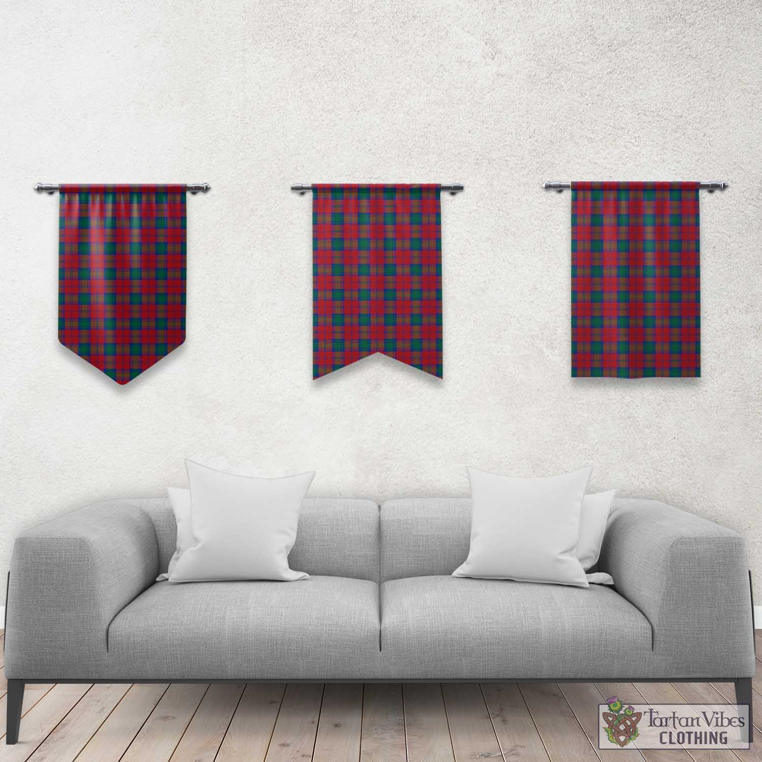 Tartan Vibes Clothing Lindsay Modern Tartan Gonfalon, Tartan Banner