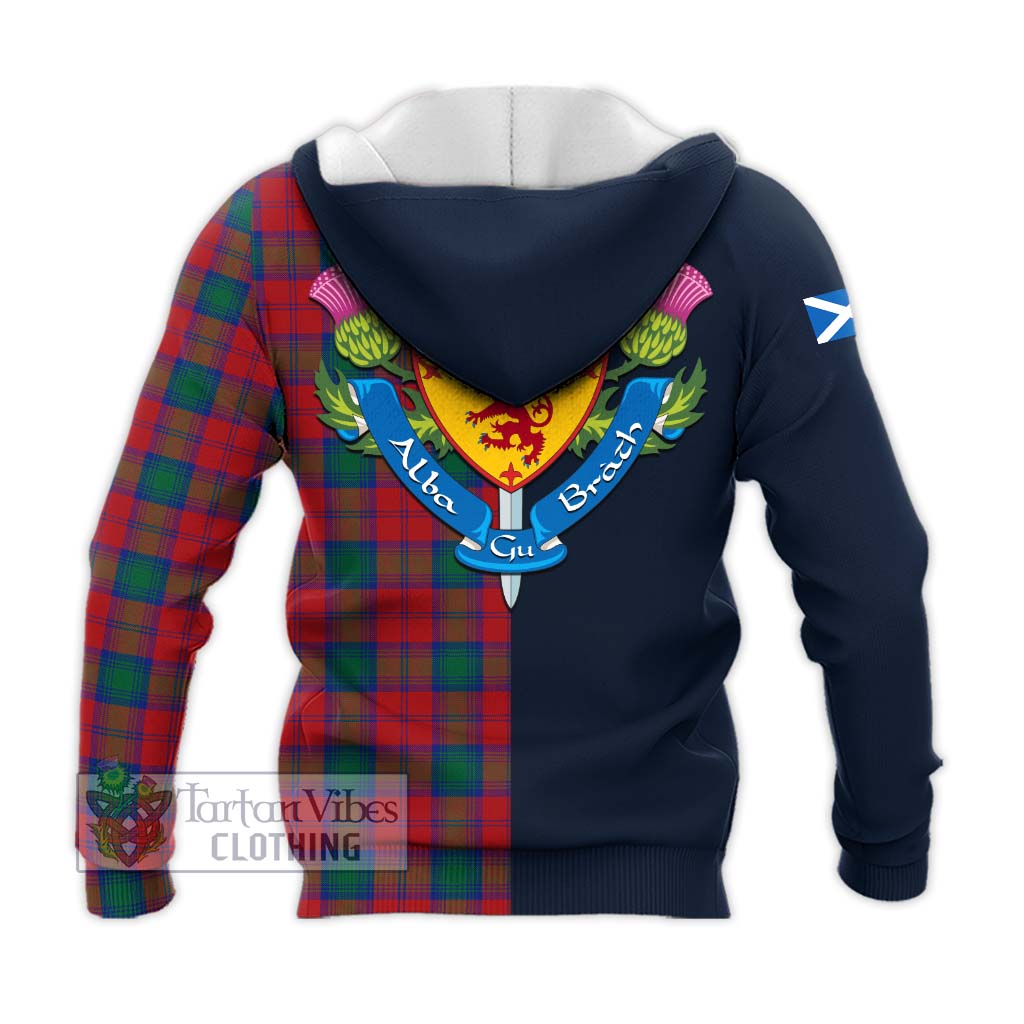 Tartan Vibes Clothing Lindsay Modern Tartan Knitted Hoodie with Scottish Lion Royal Arm Half Style