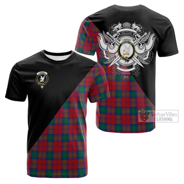 Lindsay Modern Tartan Cotton T-shirt with Family Crest and Military Logo Style