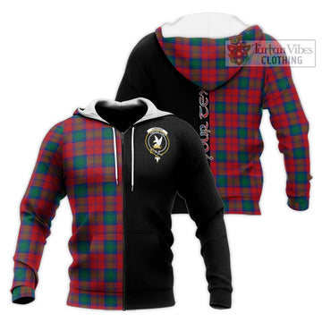 Lindsay Modern Tartan Knitted Hoodie with Family Crest and Half Of Me Style