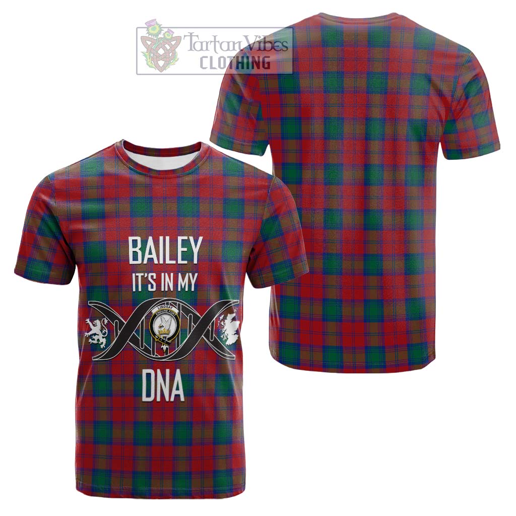 Tartan Vibes Clothing Lindsay Modern Tartan Cotton T-shirt with Family Crest DNA In Me Style