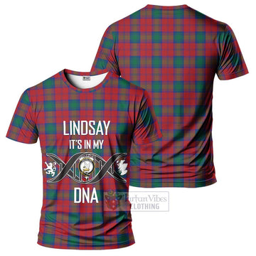 Lindsay Modern Tartan T-Shirt with Family Crest DNA In Me Style