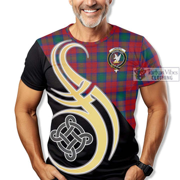Lindsay Modern Tartan T-Shirt with Family Crest and Celtic Symbol Style