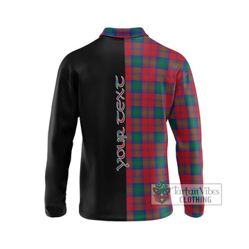 Lindsay Modern Tartan Long Sleeve Polo Shirt with Family Crest and Half Of Me Style