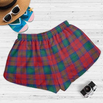 Lindsay Modern Tartan Womens Shorts with Family Crest