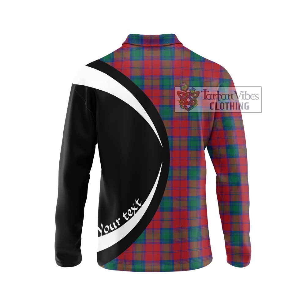 Tartan Vibes Clothing Lindsay Modern Tartan Long Sleeve Polo Shirt with Family Crest Circle Style