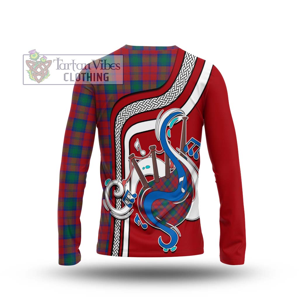 Tartan Vibes Clothing Lindsay Modern Tartan Long Sleeve T-Shirt with Epic Bagpipe Style