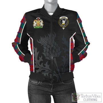 Lindsay Modern Tartan Bomber Jacket with Family Crest and Scottish Thistle Vibes Sport Style