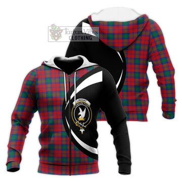 Lindsay Modern Tartan Knitted Hoodie with Family Crest Circle Style