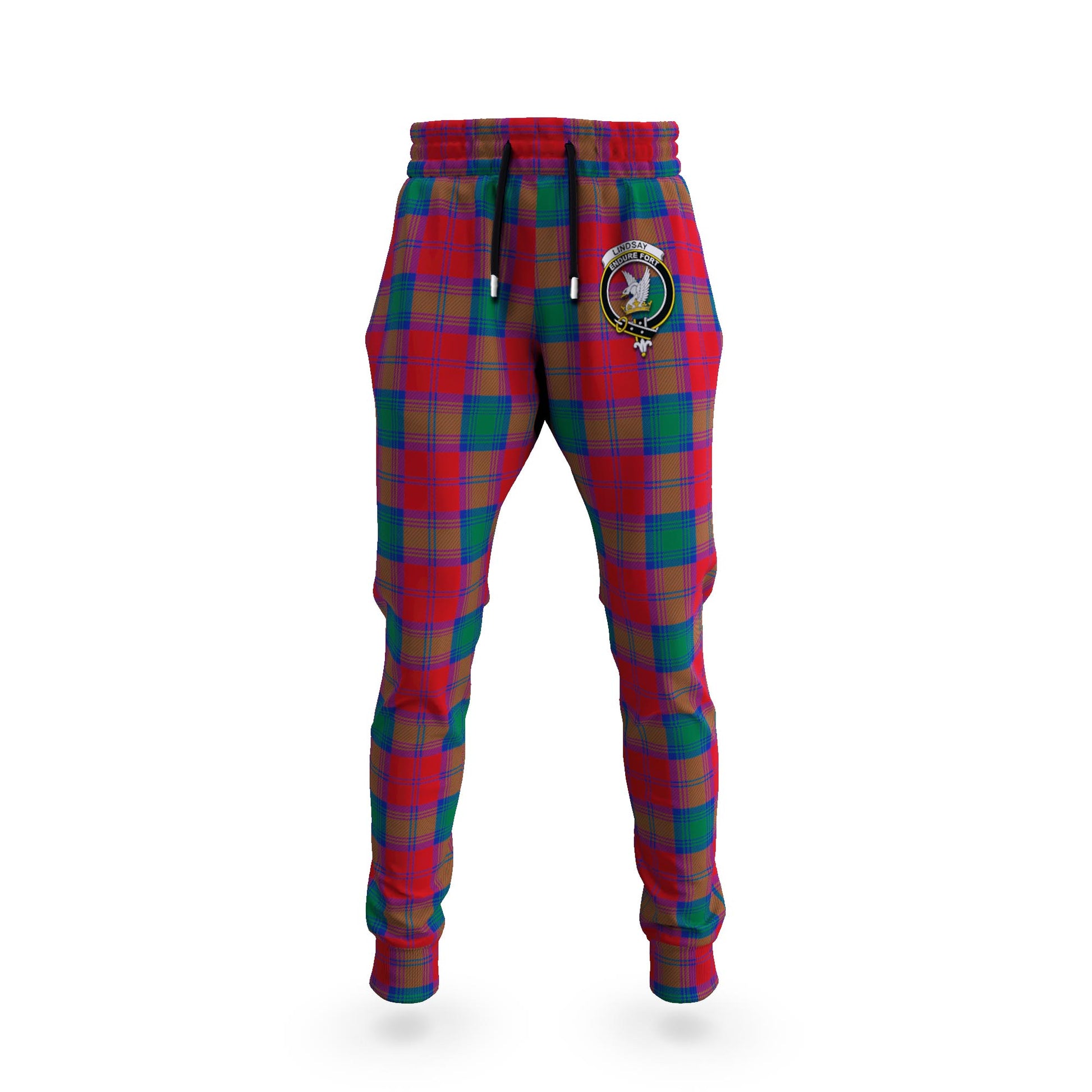 Lindsay Modern Tartan Joggers Pants with Family Crest 5XL - Tartan Vibes Clothing