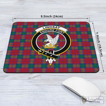 Lindsay Modern Tartan Mouse Pad with Family Crest