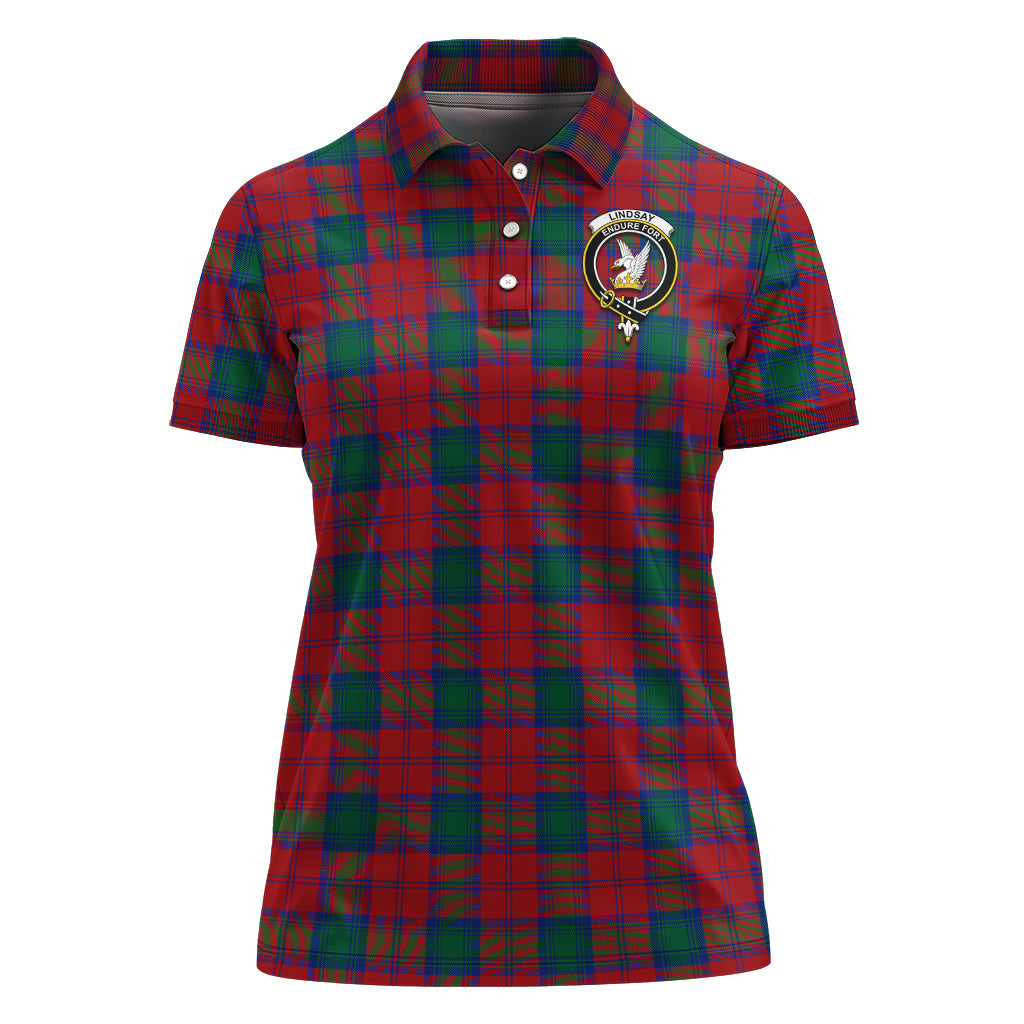 lindsay-modern-tartan-polo-shirt-with-family-crest-for-women