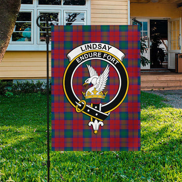 Lindsay Modern Tartan Flag with Family Crest