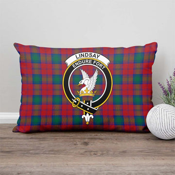 Lindsay Modern Tartan Pillow Cover with Family Crest