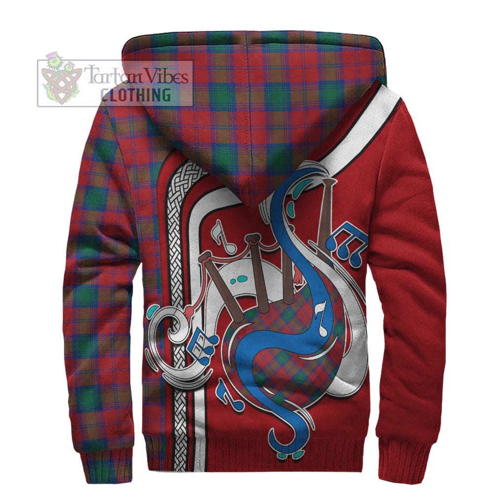 Lindsay Modern Tartan Sherpa Hoodie with Epic Bagpipe Style - Tartanvibesclothing Shop