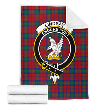 Lindsay Modern Tartan Blanket with Family Crest