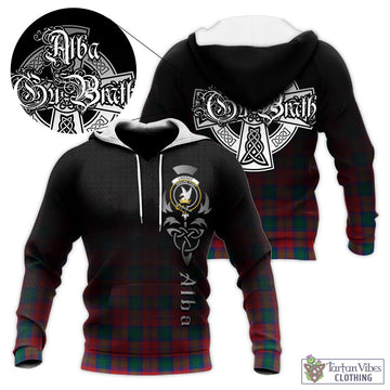 Lindsay Modern Tartan Knitted Hoodie Featuring Alba Gu Brath Family Crest Celtic Inspired