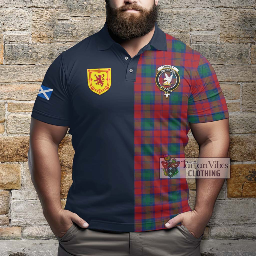 Tartan Vibes Clothing Lindsay Modern Tartan Polo Shirt with Scottish Lion Royal Arm Half Style