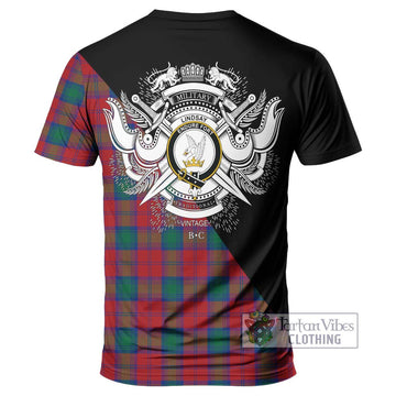 Lindsay Modern Tartan T-Shirt with Family Crest and Military Logo Style