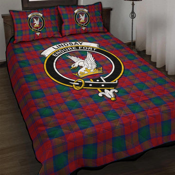 Lindsay Modern Tartan Quilt Bed Set with Family Crest