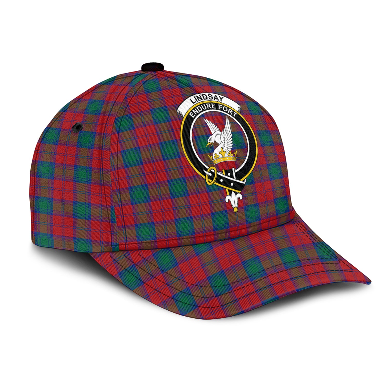 lindsay-modern-tartan-classic-cap-with-family-crest