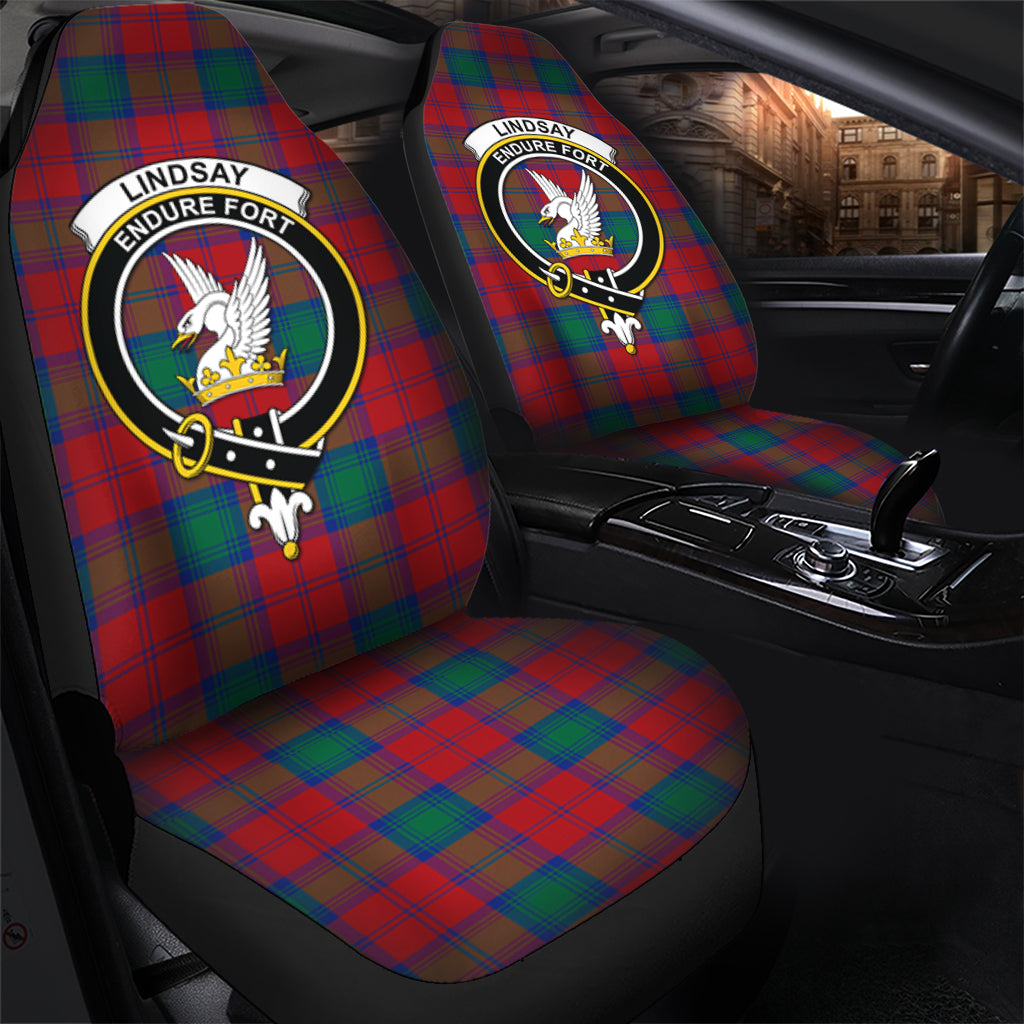 Lindsay Modern Tartan Car Seat Cover with Family Crest - Tartanvibesclothing