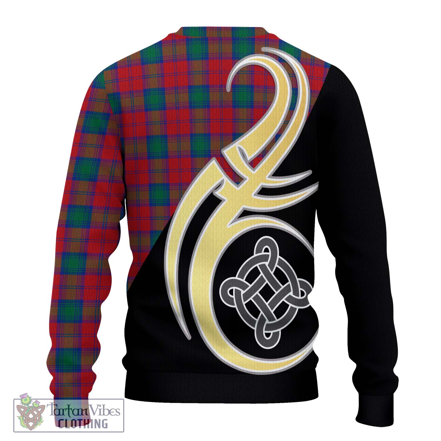 Lindsay Modern Tartan Knitted Sweater with Family Crest and Celtic Symbol Style - Tartan Vibes Clothing