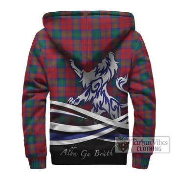 Lindsay Modern Tartan Sherpa Hoodie with Alba Gu Brath Regal Lion Emblem