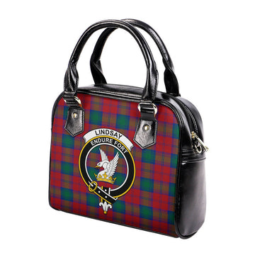 Lindsay Modern Tartan Shoulder Handbags with Family Crest