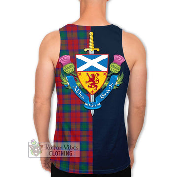 Lindsay Modern Tartan Men's Tank Top with Scottish Lion Royal Arm Half Style