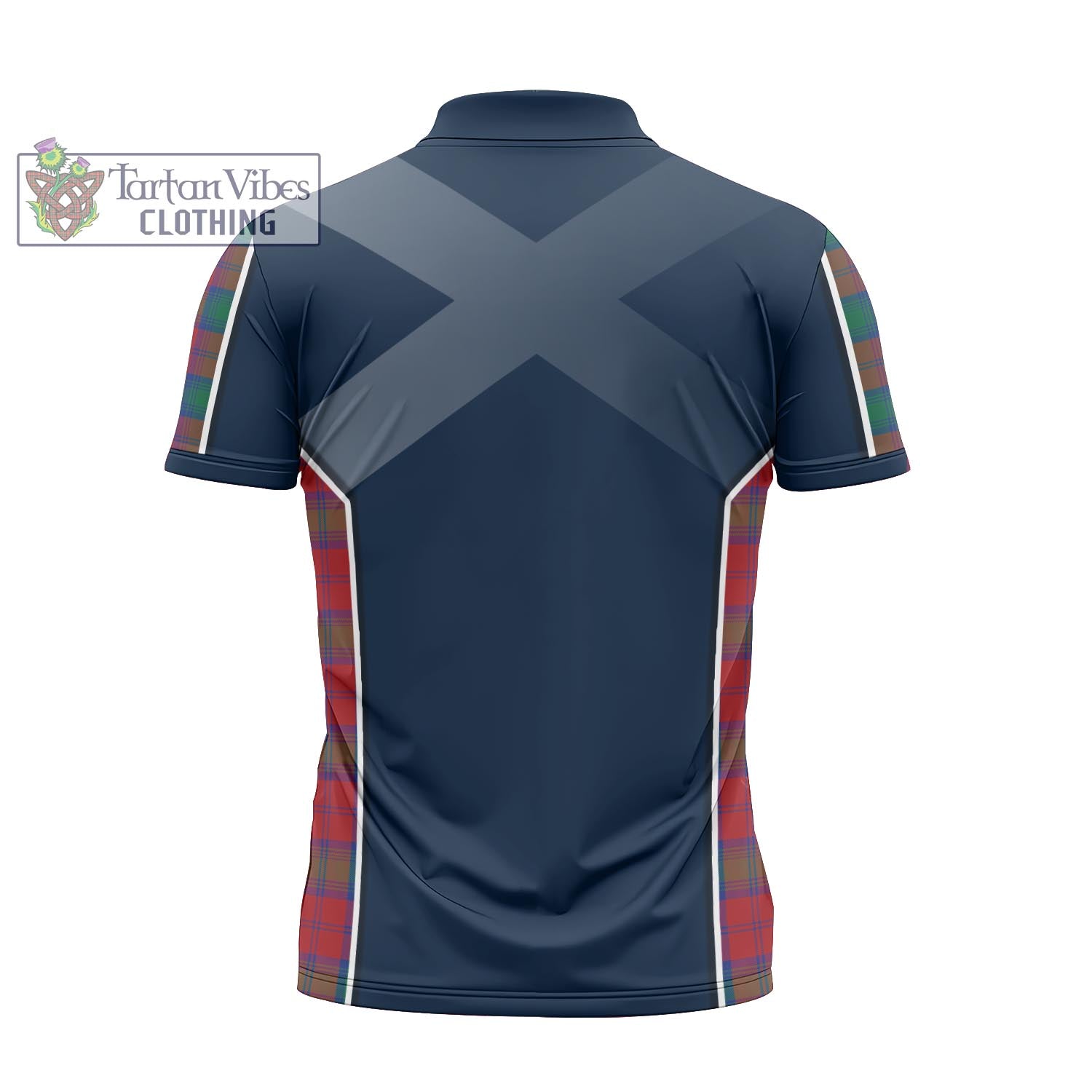 Tartan Vibes Clothing Lindsay Modern Tartan Zipper Polo Shirt with Family Crest and Scottish Thistle Vibes Sport Style