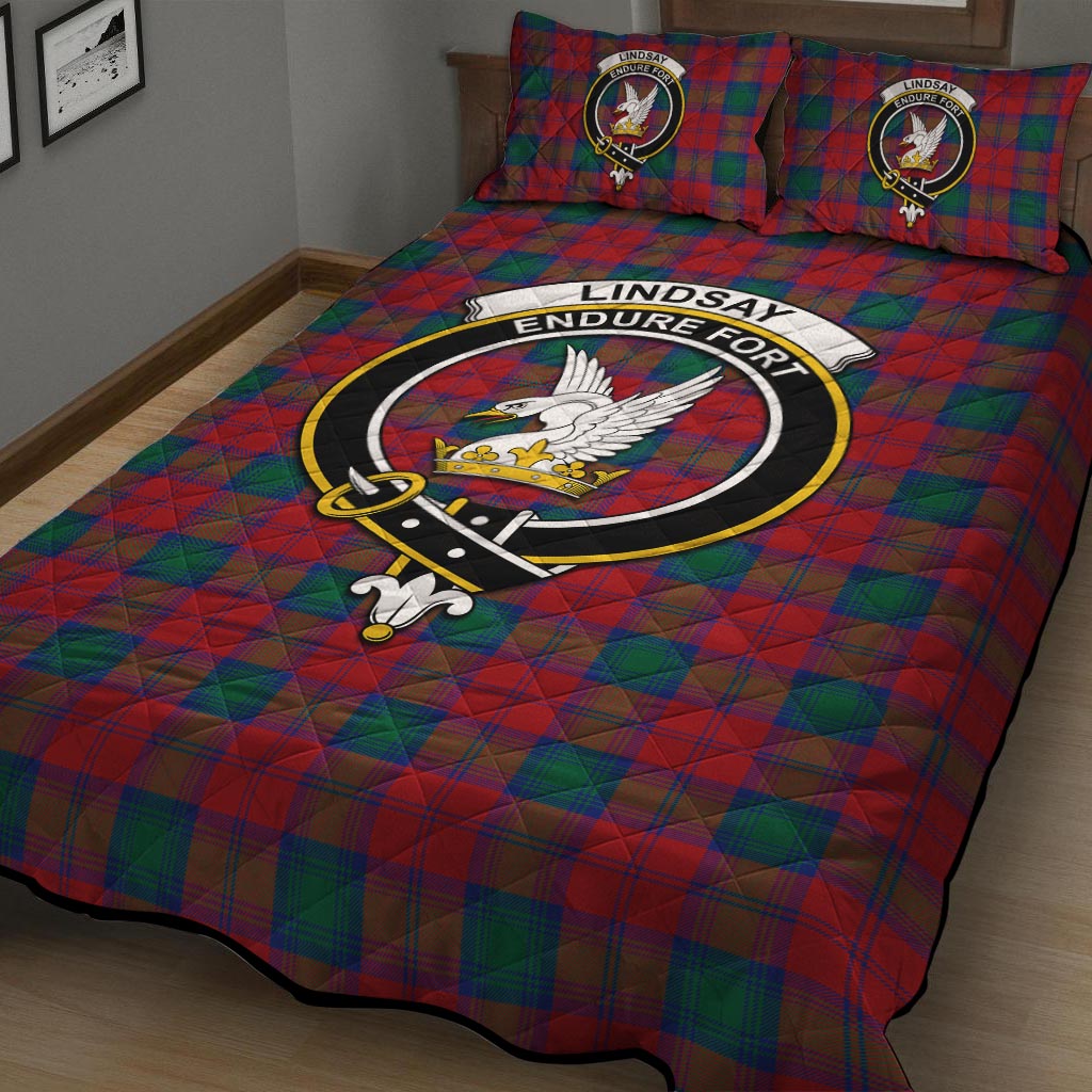 Lindsay Modern Tartan Quilt Bed Set with Family Crest - Tartan Vibes Clothing