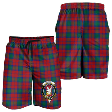 Lindsay Modern Tartan Mens Shorts with Family Crest