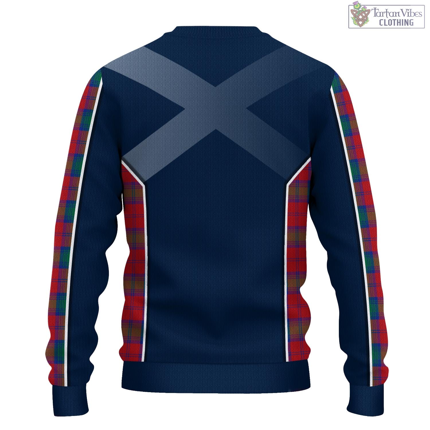 Tartan Vibes Clothing Lindsay Modern Tartan Knitted Sweatshirt with Family Crest and Scottish Thistle Vibes Sport Style