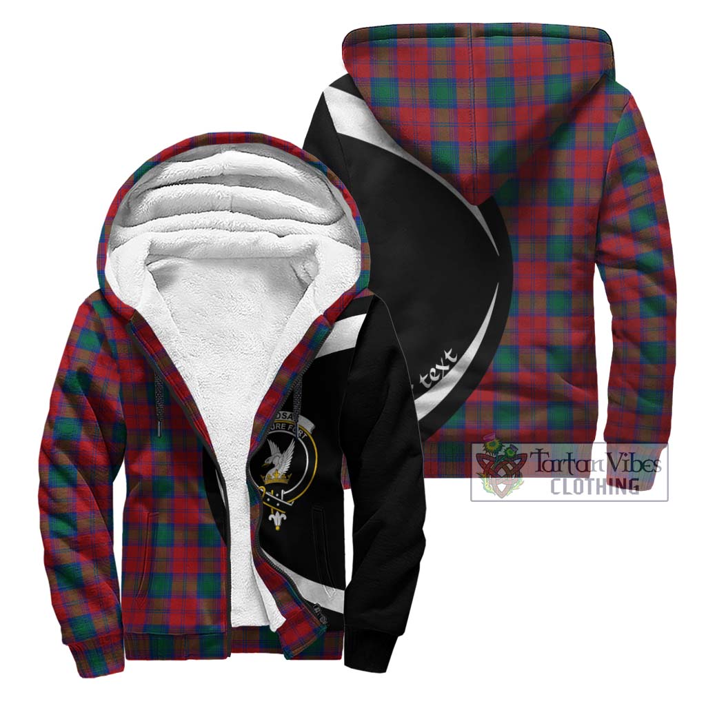 Lindsay Modern Tartan Sherpa Hoodie with Family Crest Circle Style Unisex - Tartan Vibes Clothing