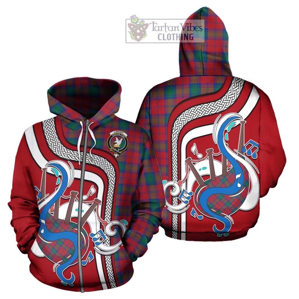 Tartan Vibes Clothing Lindsay Modern Tartan Hoodie with Epic Bagpipe Style