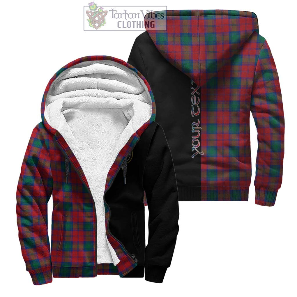 Lindsay Modern Tartan Sherpa Hoodie with Family Crest and Half Of Me Style Unisex - Tartanvibesclothing Shop